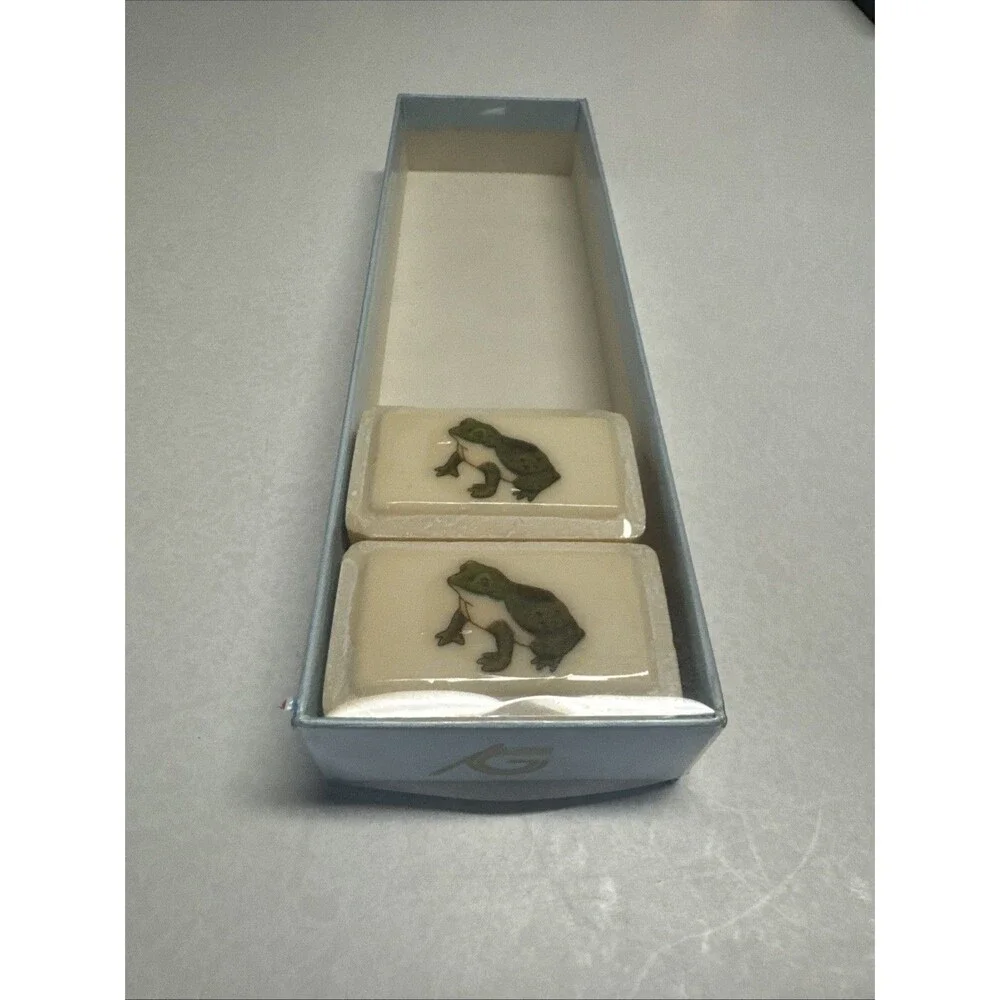 2 Bars VTG Katherine Gray French Milled Soap - Frog Design - 1.5oz Per Bar
